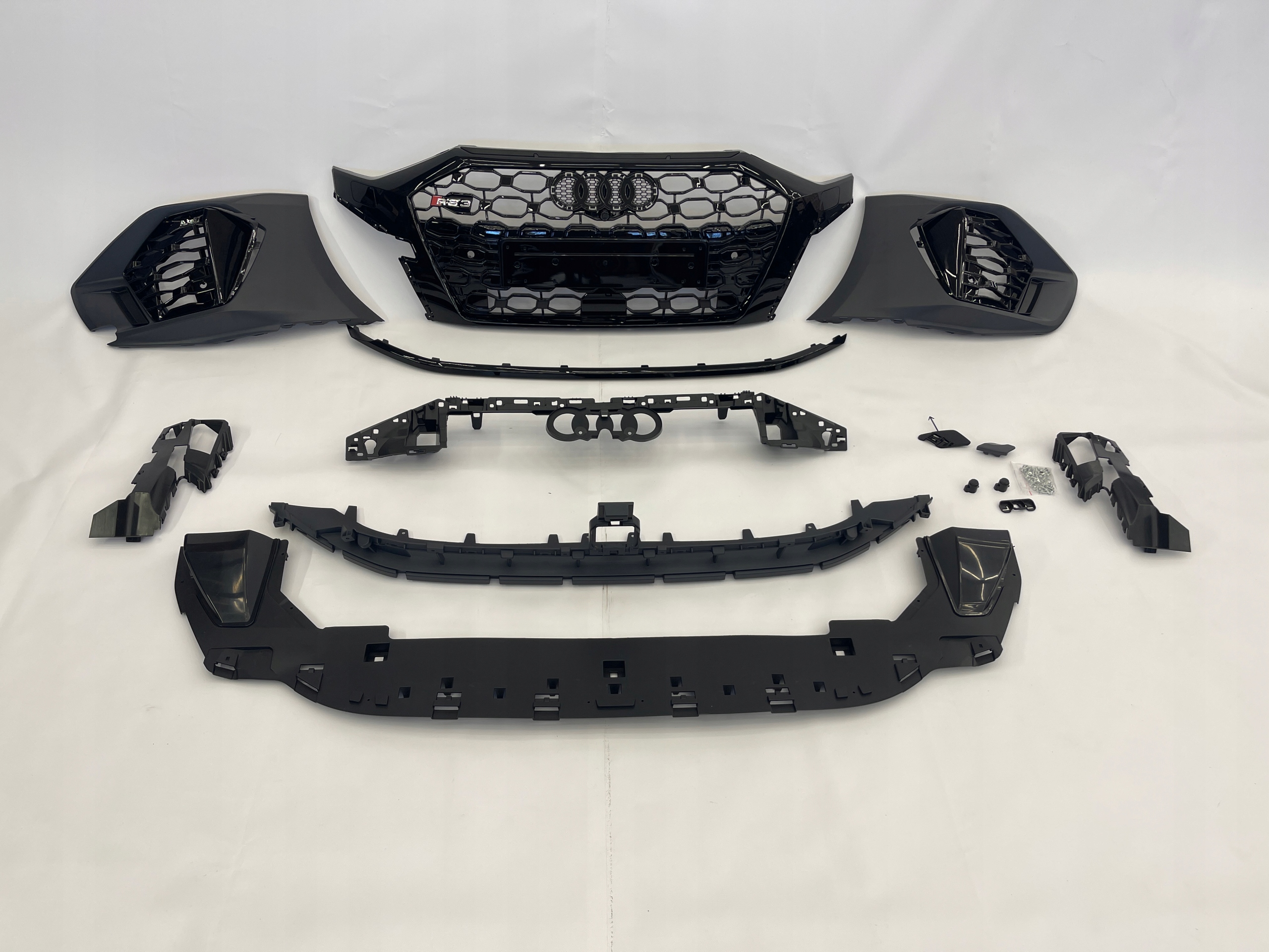  Sedan Front Bumper Set RS3 Style BLACK